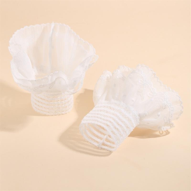 2 Pairs Breathable Lace Cuffs Designed for Spring Event with Invisible Wear Ensuring Seamless Shirt Integration
