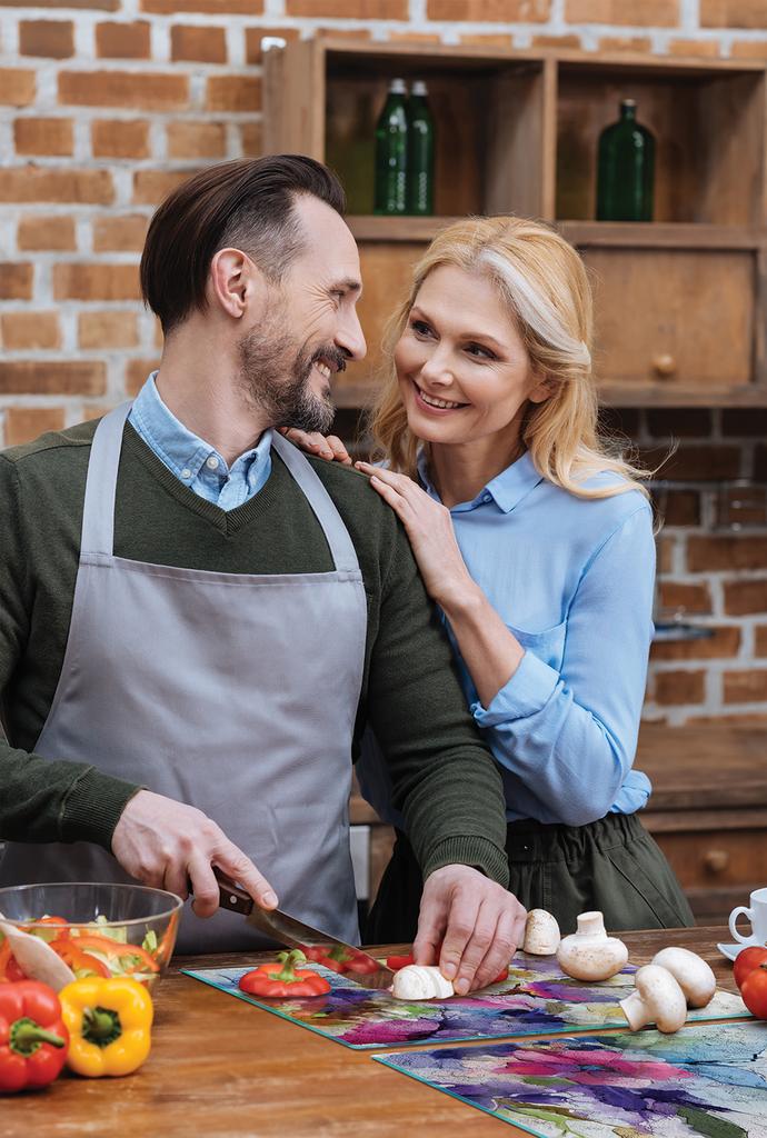 SZKLANA PŁYTA OCHRONNA NA KUCHENKĘ 90x52 KWIATY