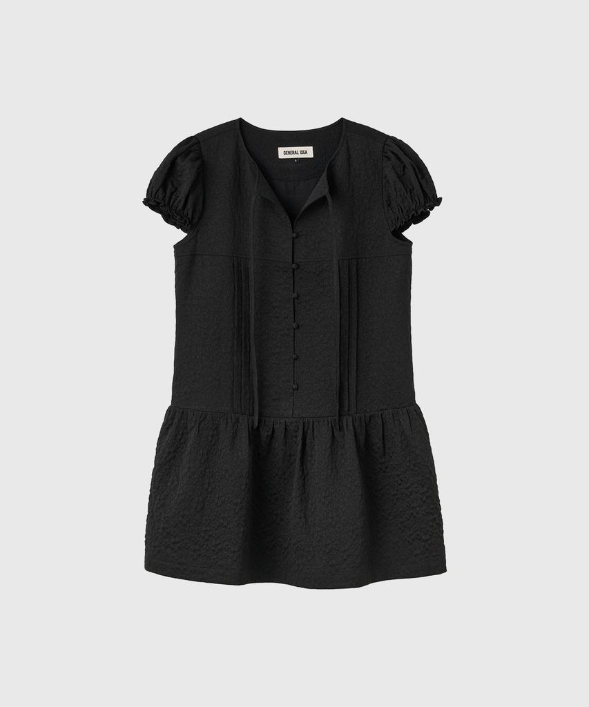 GENERALIDEA Floral Cap Sleeve Mini Dress [Black] / Gf2Lop522