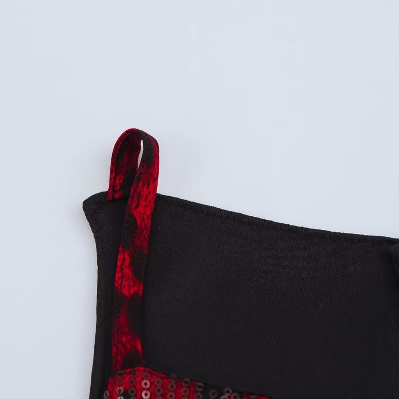 Jnleaog Autumn New Women's Clothing Fashion French Fashion Design Sexy Silm Leopard Print Sequin Slip Dress