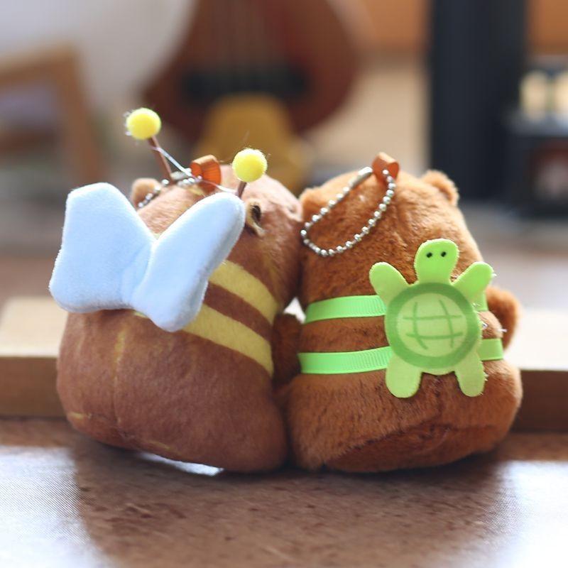 Capybara Short Plush Keychain Magnetic Pair Bag Accessory Cute Teens Present