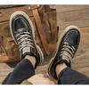 Men's High-top British Style Vintage Genuine Leather Casual Leather Shoes, Mid-top Waterproof Work Boots.