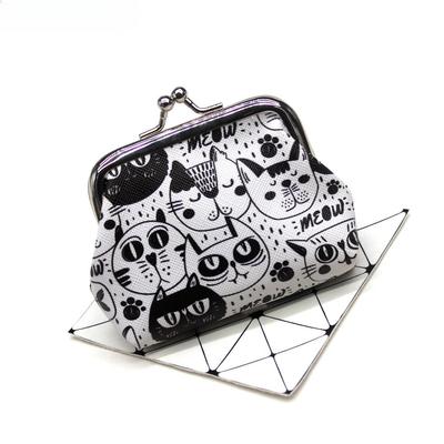Kadın Mini Cüzdanlar Karikatür Kedi Bozuk Para Çantaları Çocuk Clutch Para Çantaları Kadın Kese Kilitli Bozuk Para Çantası Sevimli Kızlar Bozuk Para Cüzdanı