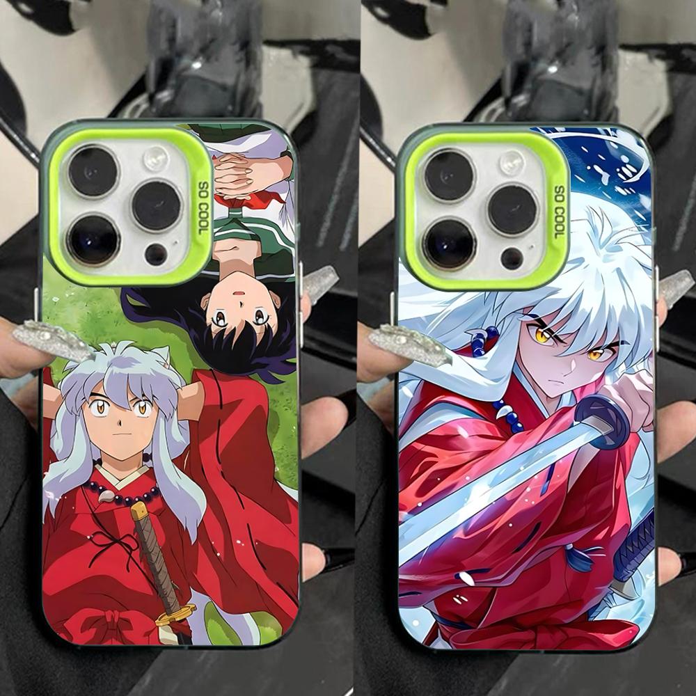 Anime I-Inuyasha Phone Case For iPhone 16,15,14,13,12,11,Pro,Max,Plus,Mini,XS,SE Anti Fall Green Matte Hard Bumper