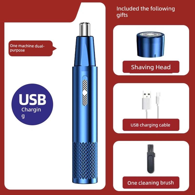 

German Lock and Load Spray Neutral Electric Nose Hair Trimmer Two-In-One Noble Blue [Standard Movement] 999 Rpm