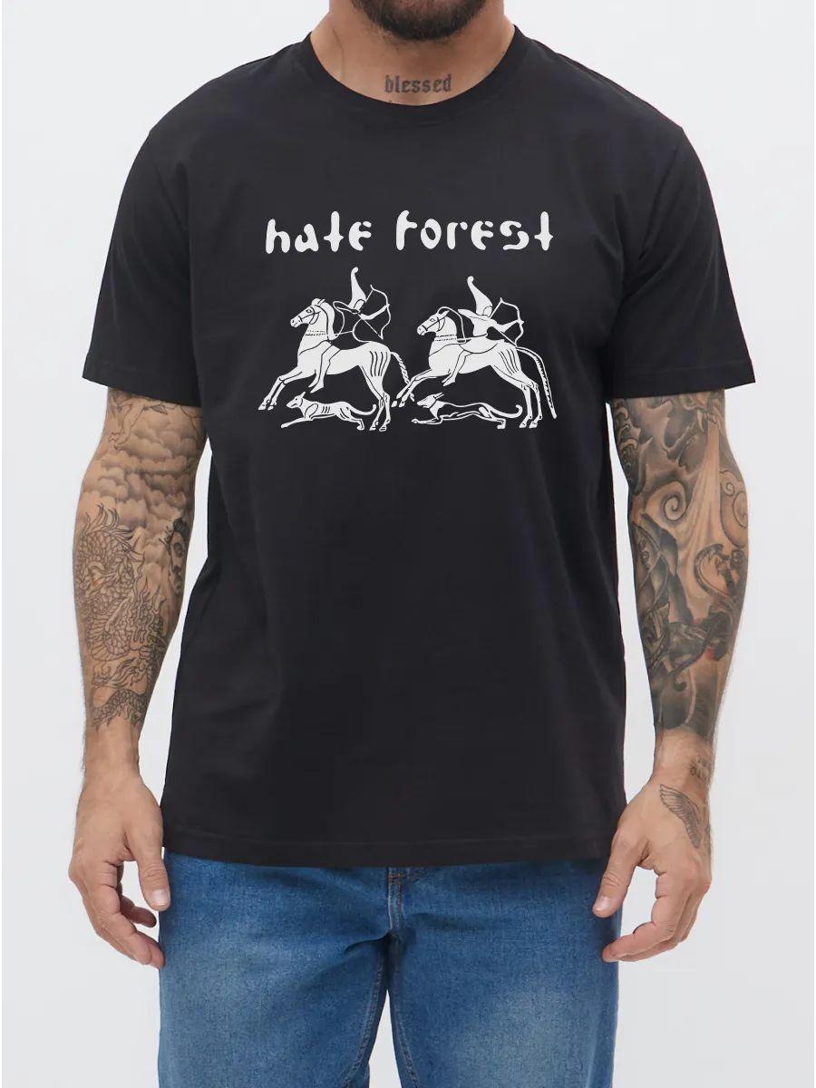 Черная металлическая футболка Hate Forest S