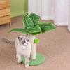 Cat Scratching Post 12.6in High 9.8in Base Hanging Balls Green Leaves Sisal Hemp Cat Scratcher for House Bedroom Indoor