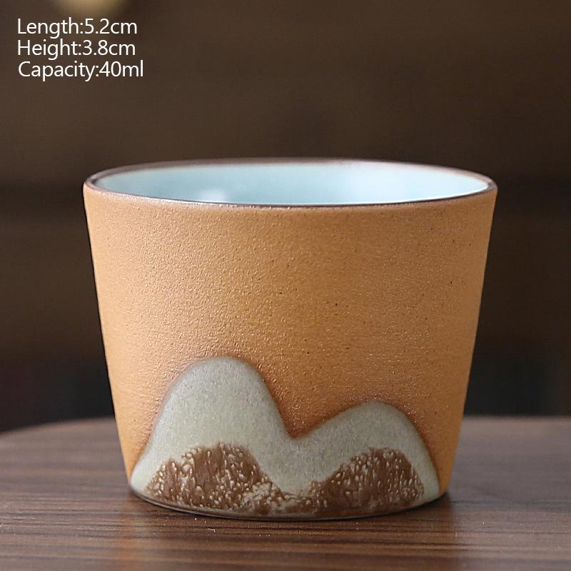 Ceramic Tea Cup Porcelain Painted Teacups Chinese Kungfu Cup Retro Coffee Mug Ceramic Glaze Painted Tea Cup Gift To Friends