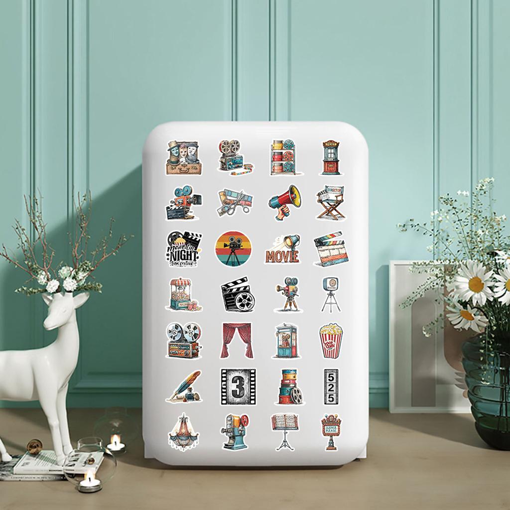 50pc Retro Movie Decor Stickers For Insulated Water Bottles, Computers, And Mobile Phones And Personalized Creative Stickers