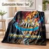 Custom Text Flannel Blanket Newcastle United FC Print Warm Cozy Blanket Home Sofa Bedding