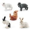 Realistic Rabbit Farm Animal Figurine Set With Wash Face Sitting Dwarf And Lop Designs Ear