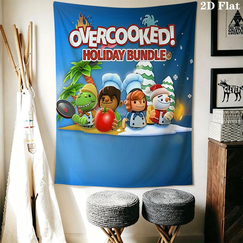 Overcooked Wall Hanging Printed Fabric Blanket Decorative Tapestries for Bedroom Living Room Home Decor