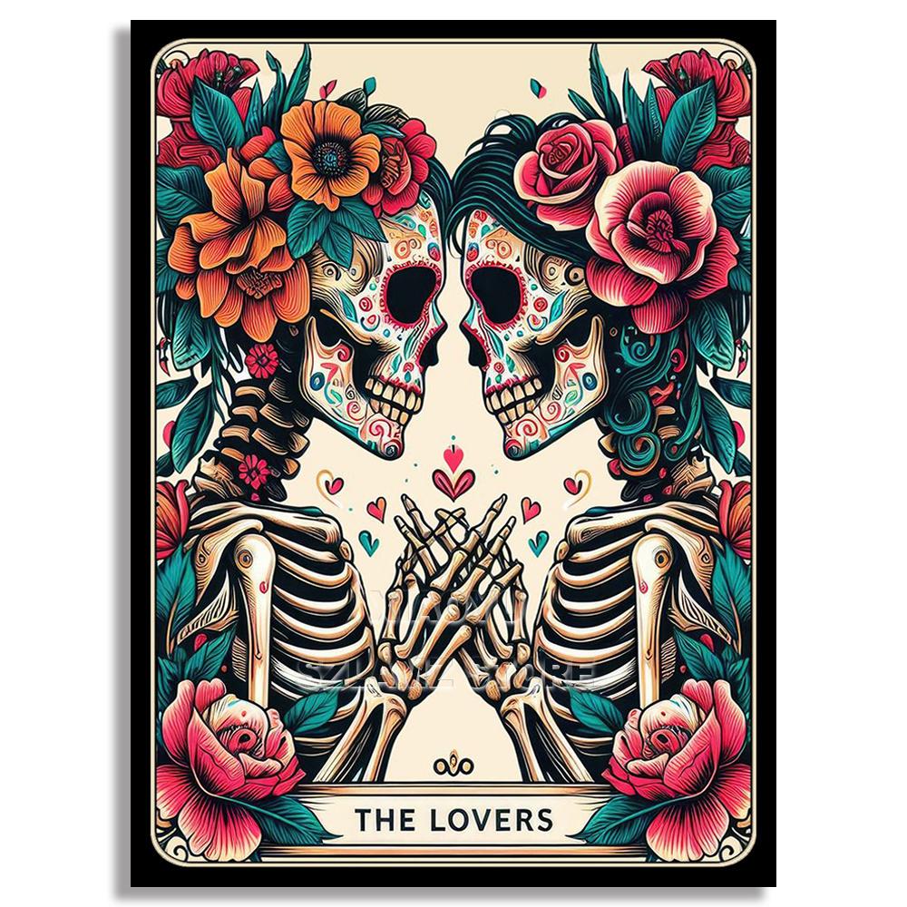 DIY Diamond Embroidery Tarot Card Diamond Painting Cartoon Skeleton Cross Stitch Set Halloween Art Decoration Gift