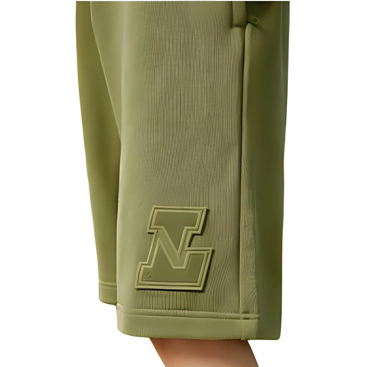 Li Ning Sports Fashion Series Solid Color Casual Shorts Unisex shorts Long-Green AKSSA43-3