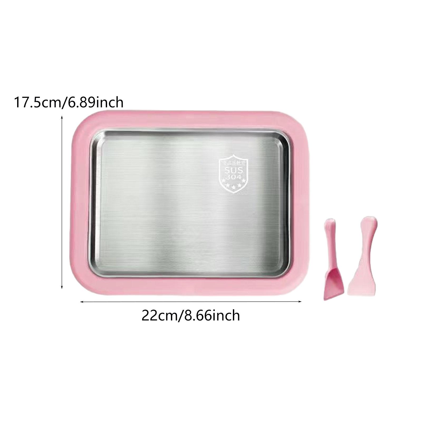Ice Cream Maker Pan DIY Yogurt Maker with 2 Scrapers Yogurt Fryer Fun Families Activities Gelato DIY Roll Ice Cream Maker