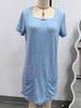 European and American Fashion: Women's Square Neck Short Sleeve Pocket Dress