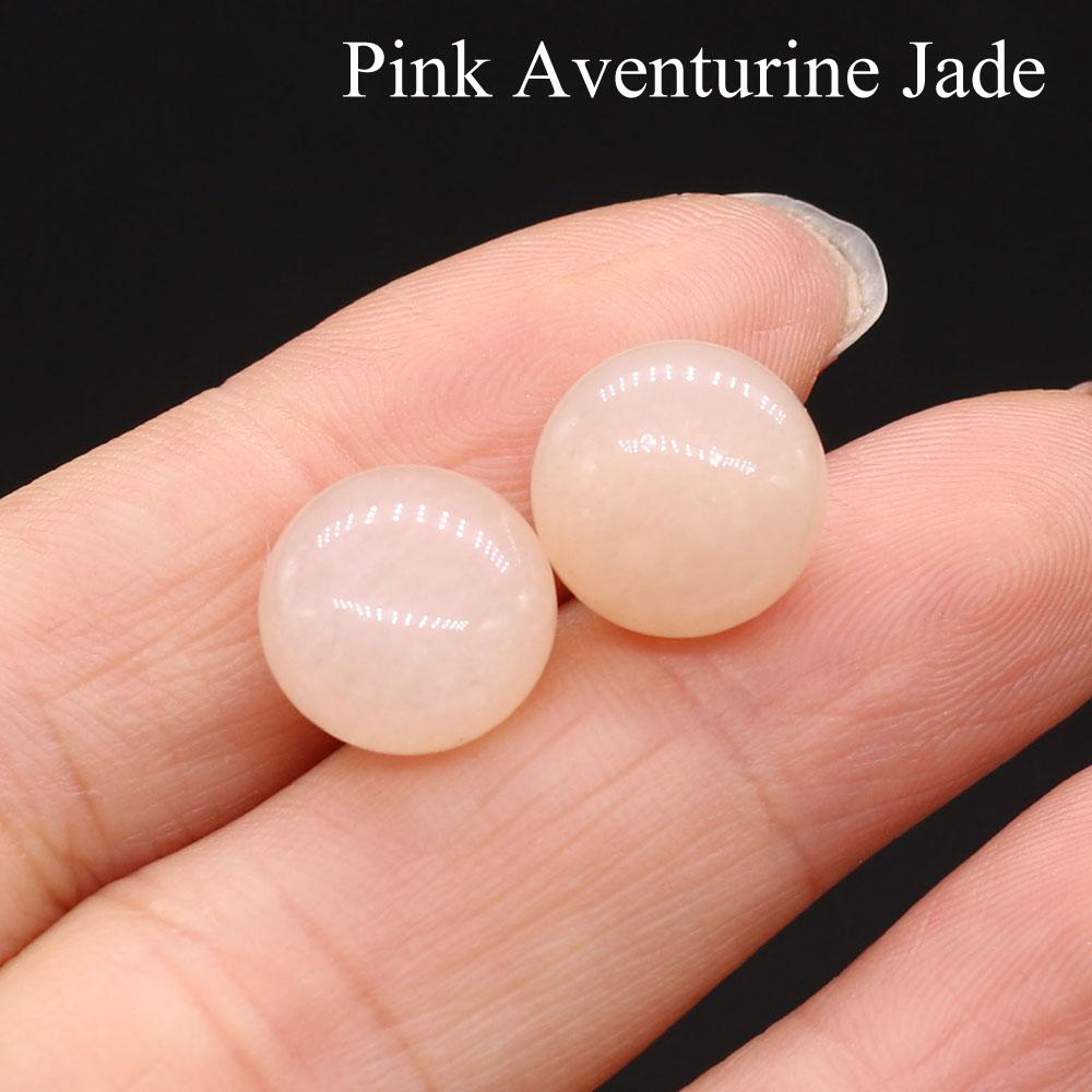 1 Paar, böhmische Reiki-Heilkristall-Ohrringe, einzigartige runde Edelsteine aus natürlichem Energiestein, Ohrstecker für Frauen, Urlaubsschmuck, Geschenke, 12 × 12 mm