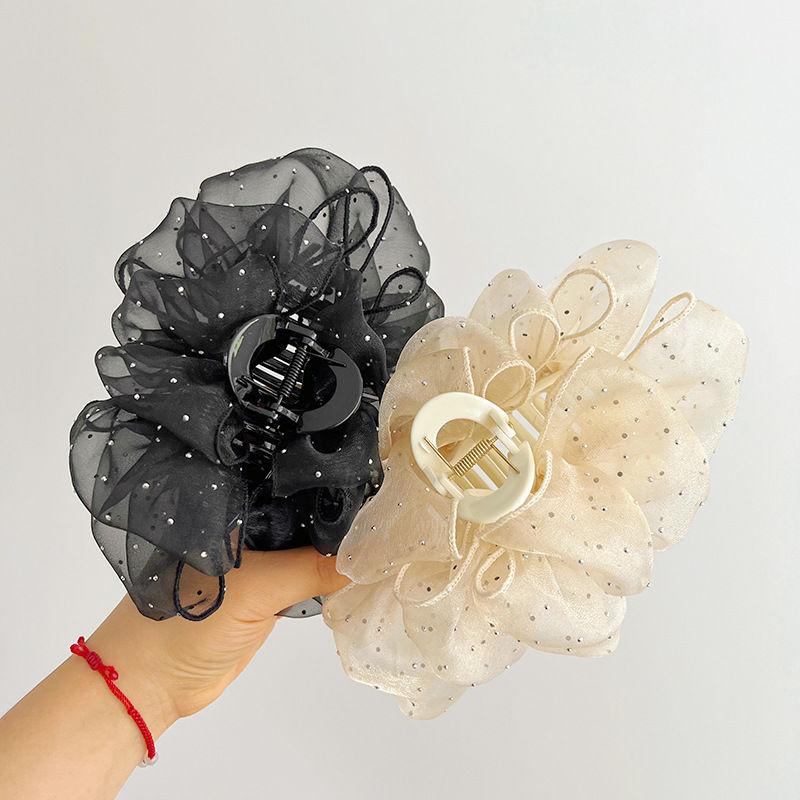 

Сетчатая негабаритная заколка в виде акулы, заколка для волос, заколка для головного убора, женское облако, пузырь, бант, коготь