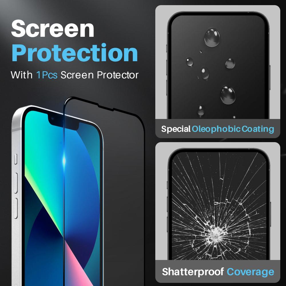 NORTHJO For iPhone 14 Case Full Protection PC+TPU Phone Cover+Screen Protector+Camera Lens Protector