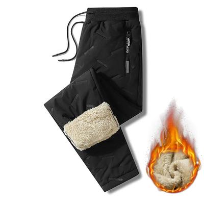 Men Plush Thick Fleece Sweatpant  Winter Sweatwear  Lambswool Thermal Trousers Casual Pants Waterproof Windproof Warm  Pants