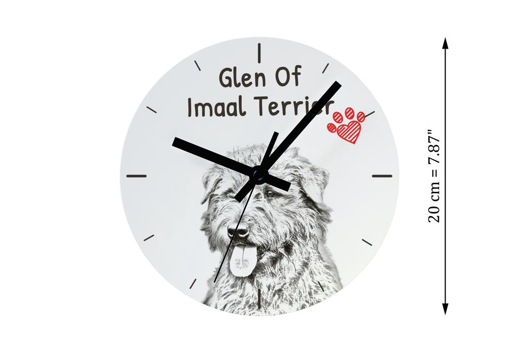 Glen of Imaal Terrier, Irish Glen Terrier -wall clock with a dog, shelf clock with a print, personalized home decoration from the Art-Dog brand – Wall