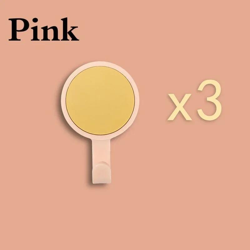 3pcs/set Nordic Style Wall Hanger Hook 360 Degree Rotatable Seamless Adhesive Spinning Hanging Hooks Bathroom Organizer