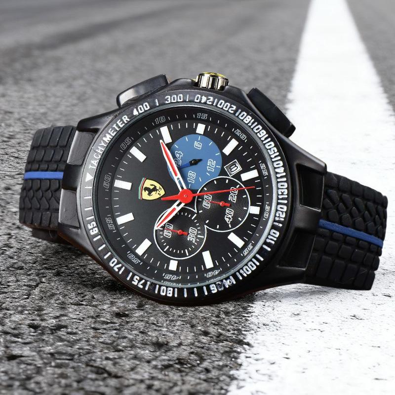 Fashion Men Women Watche Quartz Wristwatches Silicone Sports Clock Gifts For Ferrari 458 488 599 612 FF F12 Decoration Accessory