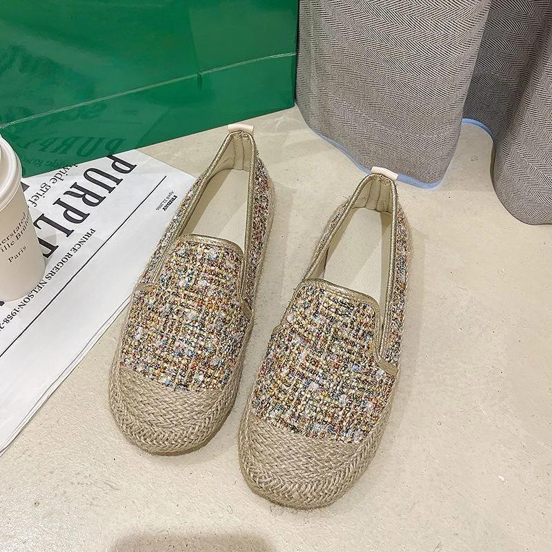Fashion Espadrilles Flat Women's Shoes Canvas Loafers Slip On Female Footwear Round Toe Daily Routine With High Quality Offers Luxury A