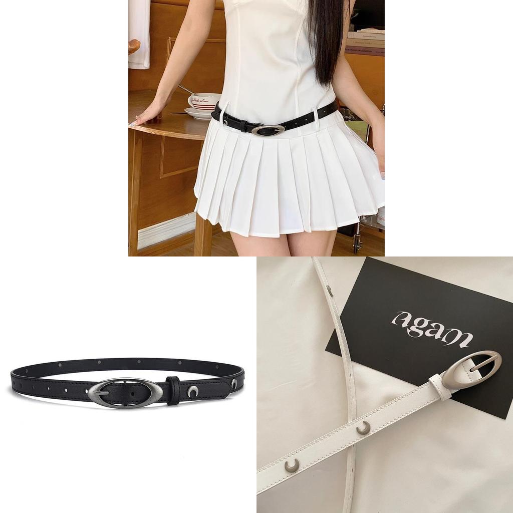 Vintage Moon Pu Leather Womens Belt With Alloy Buckle For Fashionable Casual Wear