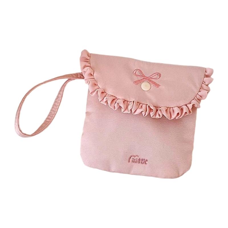 

Fashionable Sanitary Pad Storage Bag Feminine Essential Holder Milk Fleece Fabric Perfect For Cosmetic Accessories розовый