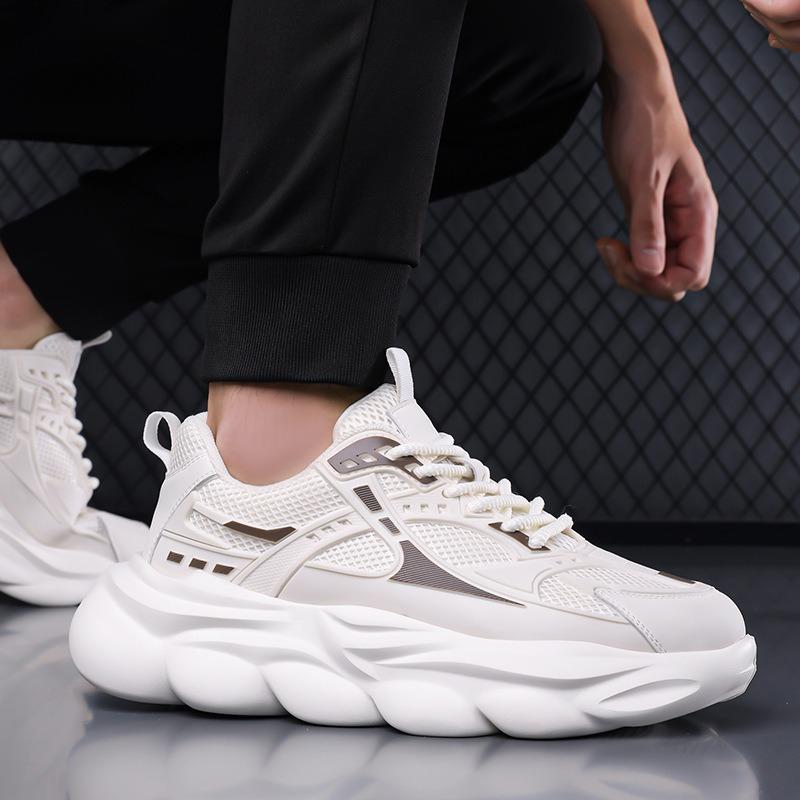 Men's shoes autumn new casual heightening thick-soled breathable trend men's running sports little white dad trendy shoes