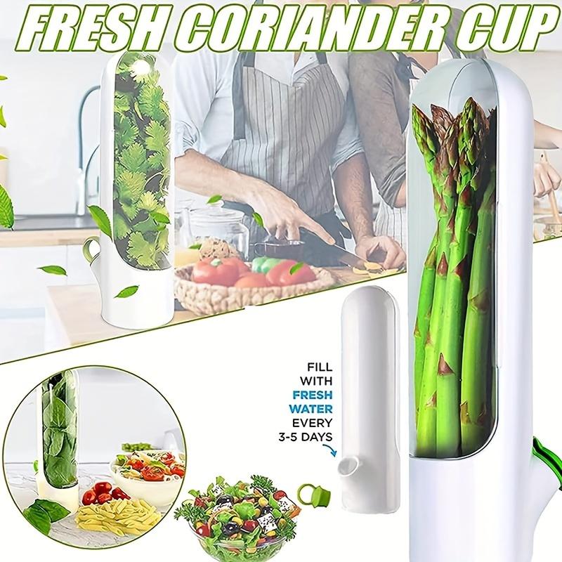 1/2pcs Vegetables Preservation Pod Herb Preservation Vegetables Fresh Coriander Container Suitable For Refrigerator, Keep Bottle Herb Preservation