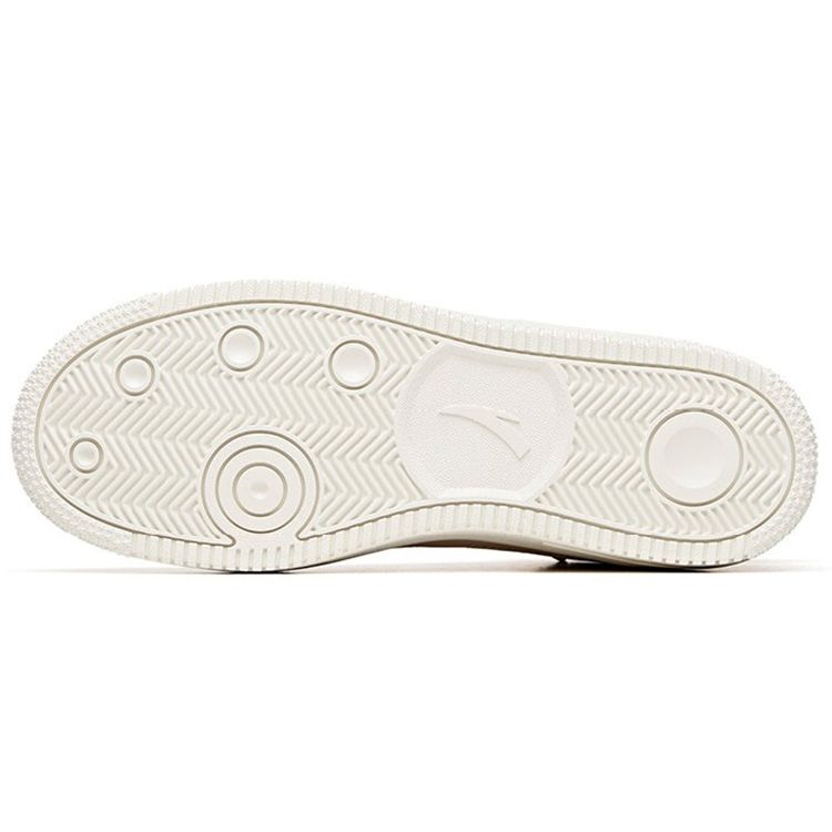 Anta Lifestyle Series Fabric Synthetic Leather Non-Slip Mid-Top Sneakers Women sneakers Lotus-Gray 922038010-2