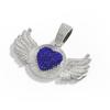 Hip Hop Rap Trendy Creative Pink Diamond Love Angel Wing Pendant Necklace Pink Diamond Love Men's Necklace