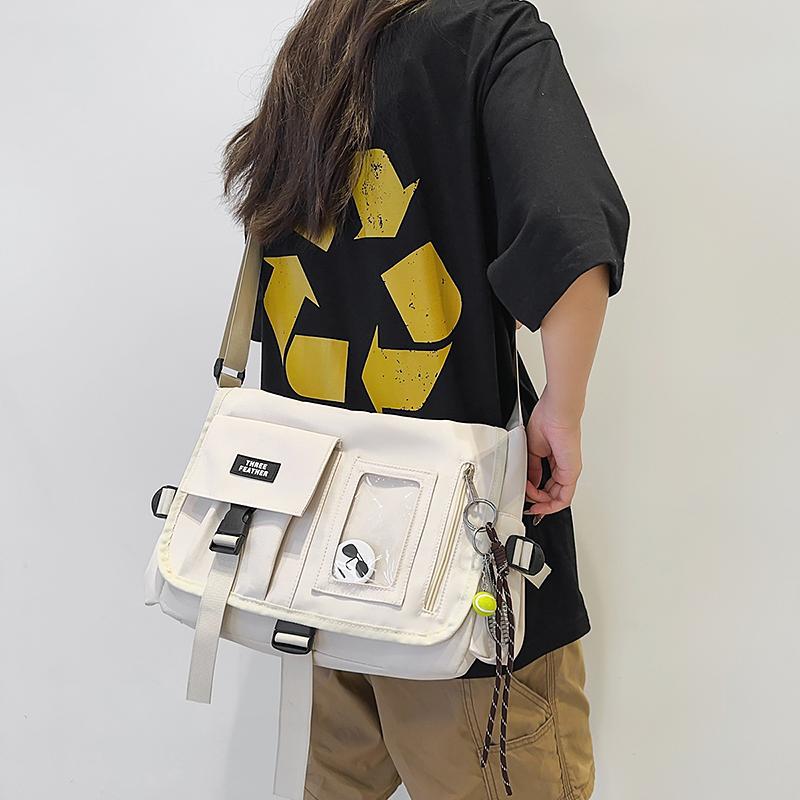 Mäns Messenger-väska Dam Axelväska Pendlar Väska Stor Kapacitet Student Klass Bokväska