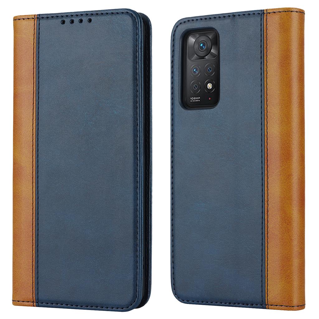 For Xiaomi Redmi Note 11 Pro Case Calf Texture 3 Card Slots Color Splicing Leather Phone Cover