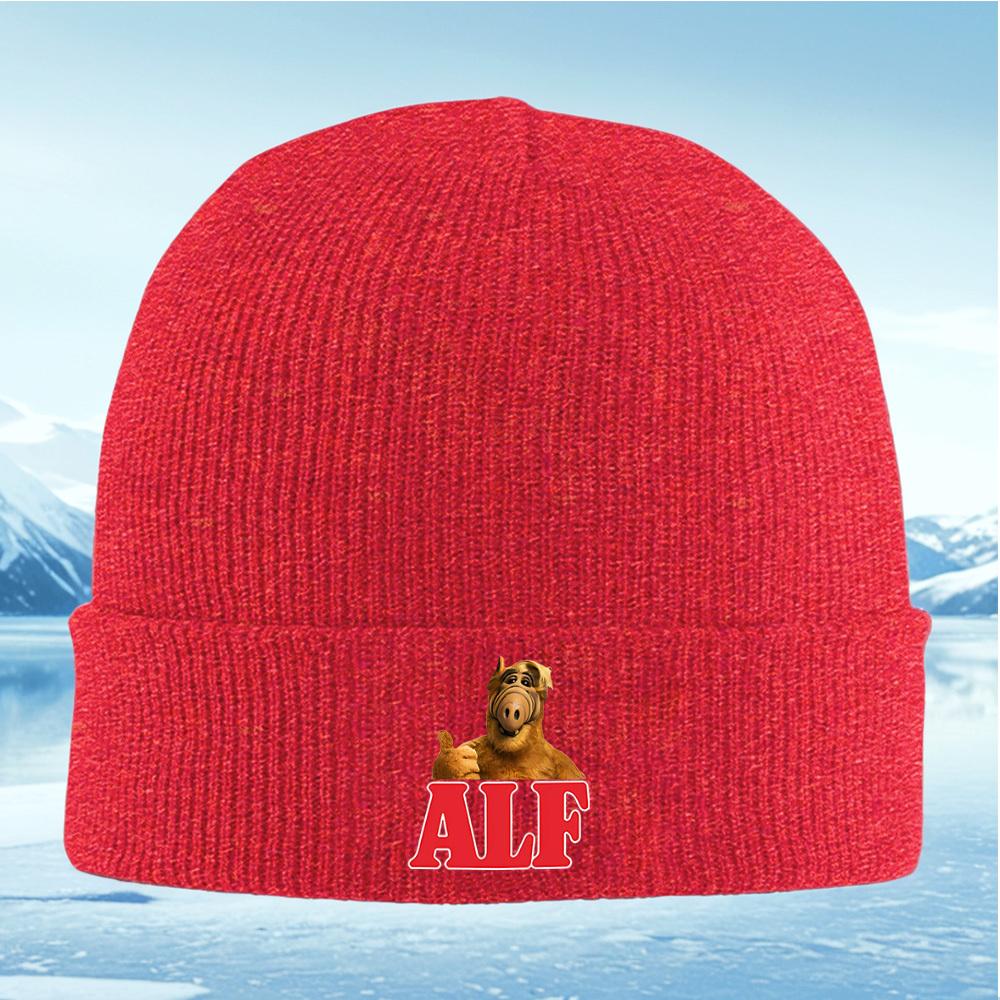 

Alien Giving Thumb Up Logo Red Men Women Unisex Knitted Hat Beanie Pullover Cap Winter Thermal Warm Christmas Outdoor Cycling Hi