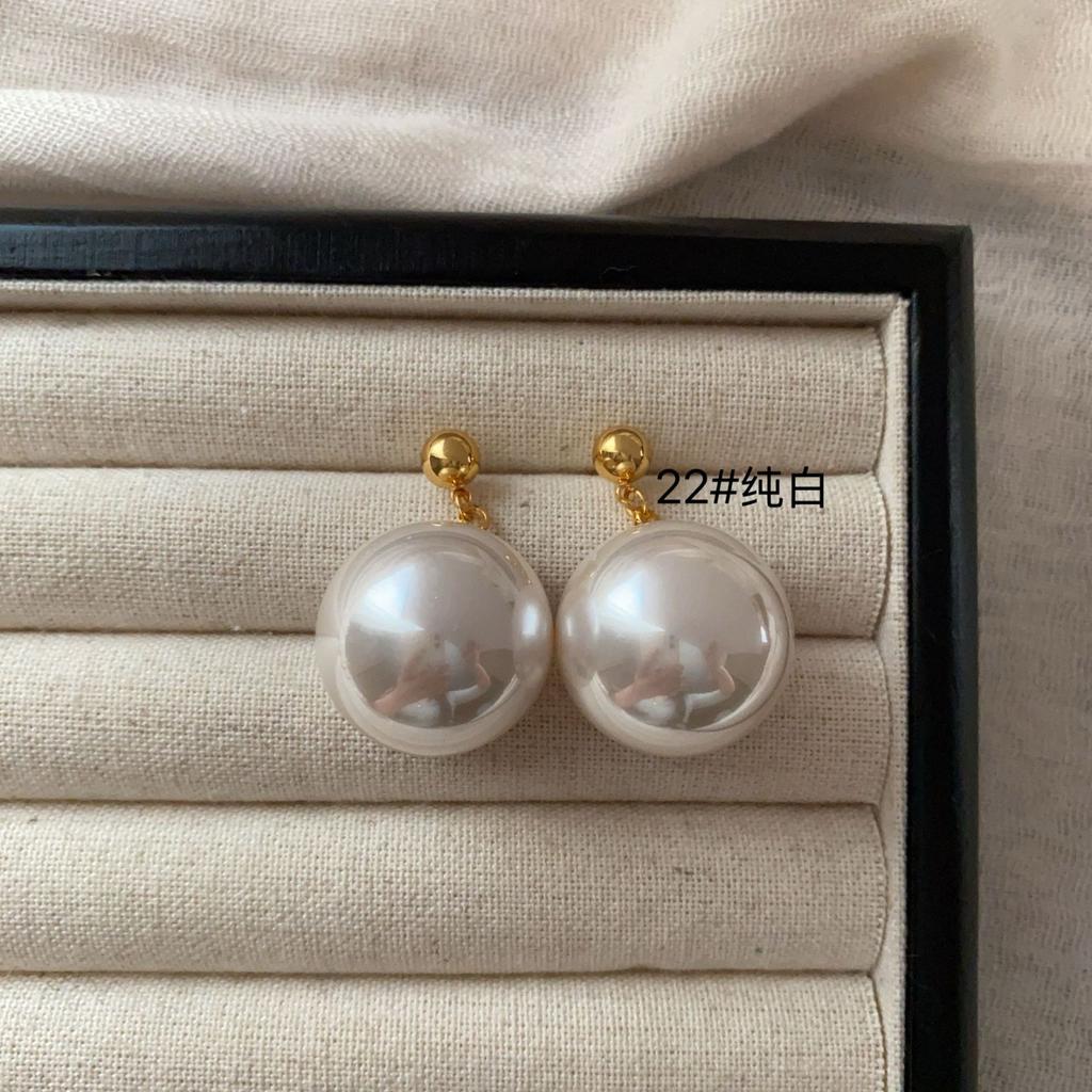 Simple Pearl Earrings Large Earrings Stud Earrings Versatile Fashion Women High-End Celebrity Temperament Light Luxury Earrings