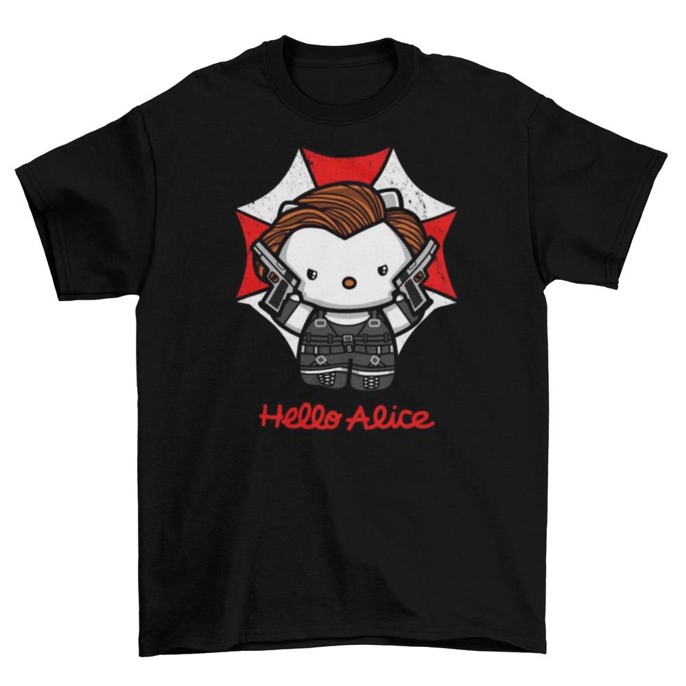 

Resident Evil Kitty T-Shirt Unisex Umbrella Alice Halloween Adult Size New XL