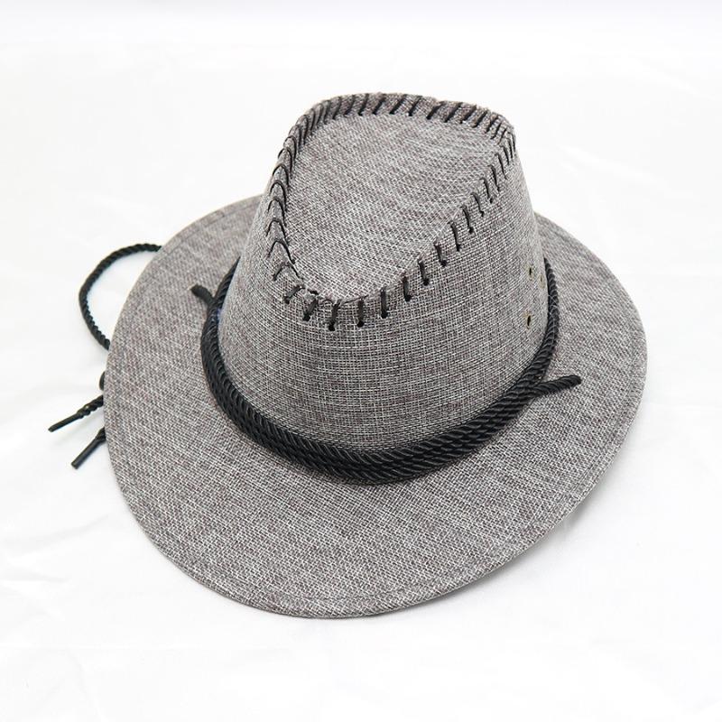 Children's western cowboy hat summer new short-brimmed straw hat beach visor anti-purple line sun hat