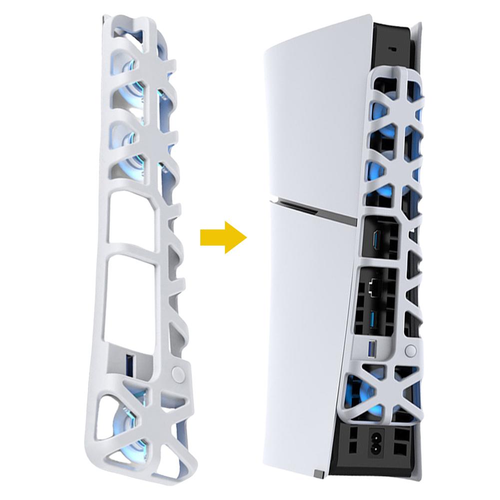 Quiet Cooler Fan for PS5 Slim Console with Adjustable Speed Efficient Cooling System with USB 3.0 Port for Playstation 5 Slim