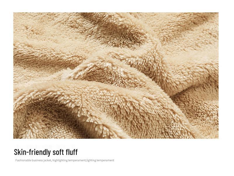 Men's Winter Fleece-Lined Stand Collar Jacket: Warm, Thick, Casual Fashion for Middle-Aged