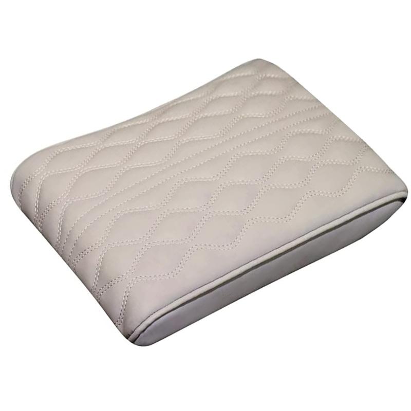 Almofada de proteção para apoio de braço de carro com bordado ondulado em couro PU, almofada para proteção de apoio de braço central e caixa de armazenamento