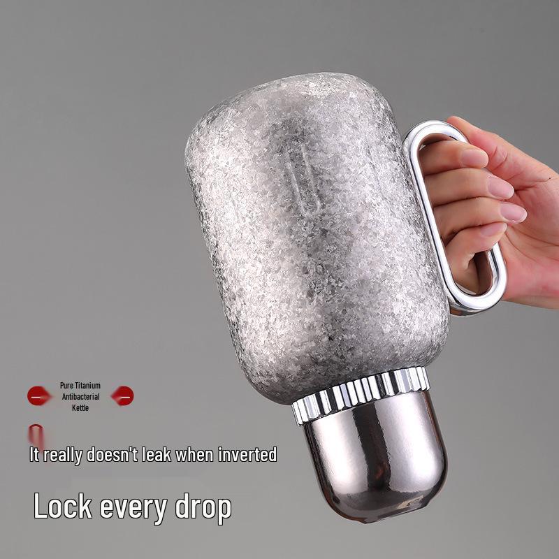 Pure Titanium Outdoor Portable Large-Capacity Tea Thermos with Tea Separation