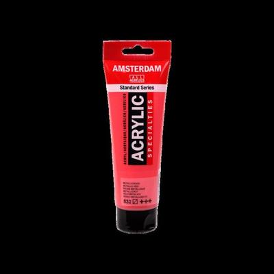 Acrylic Paint - AMSTERDAM - Metallic Red - 120 Ml - Lightfast - Satin