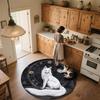 Black and White Fox,Round Area Rug,Carpet Rug for Living Room Bedroom Sofa Playroom Decor,Non-slip Floor Mat