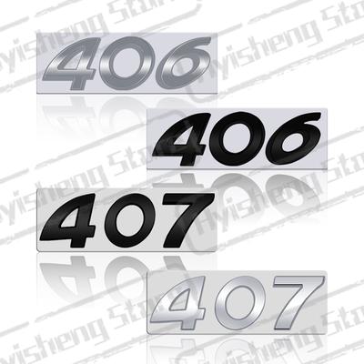 1Pc 3D Metal Sticker For  406 407 Emblem Letters Badge Decoration Rear Trunk Stickers Car Styling Accessories