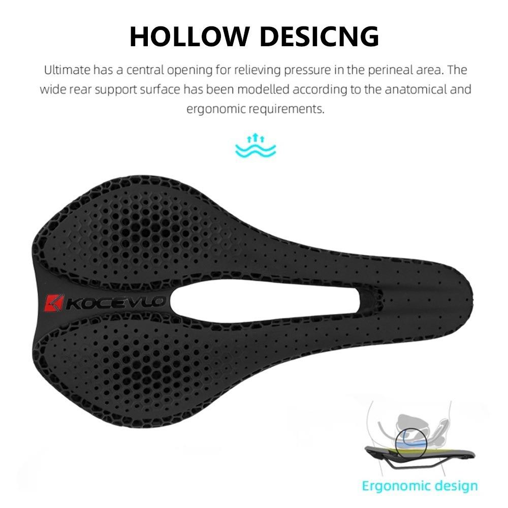 KOCEVLO Full Carbon 3D Printed Bicycle Road Mountain Bike Saddle Hollow Breathable Comfortable Racing Seat