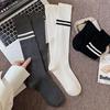 1 Pair/Lot Fashion Two Stripe Women's Calf Socks Autumn Winter Long Female Sokcs Korean Style Cycling Leg Socks High-Quality