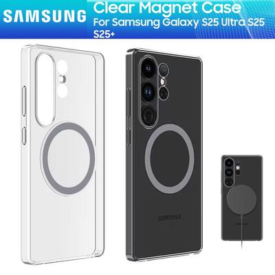 Originele Magsafe Magnetische Opladen Telefoonhoes Cover Voor Samsung Galaxy S25 S25+ S25 Plus S25 Ultra Transparante Acryl Slanke Cover